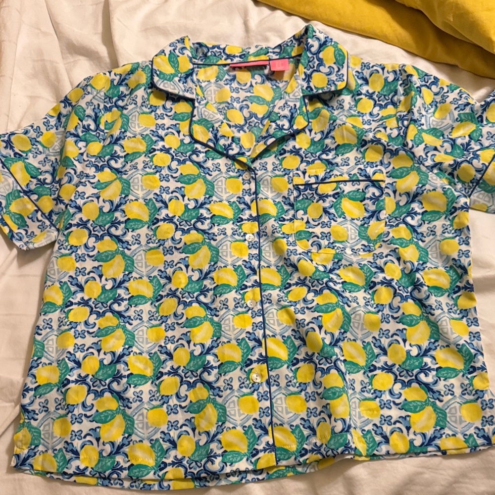 Isaac Mizrahi Lemon Print Women's Pajama Set - Picture 5 of 8